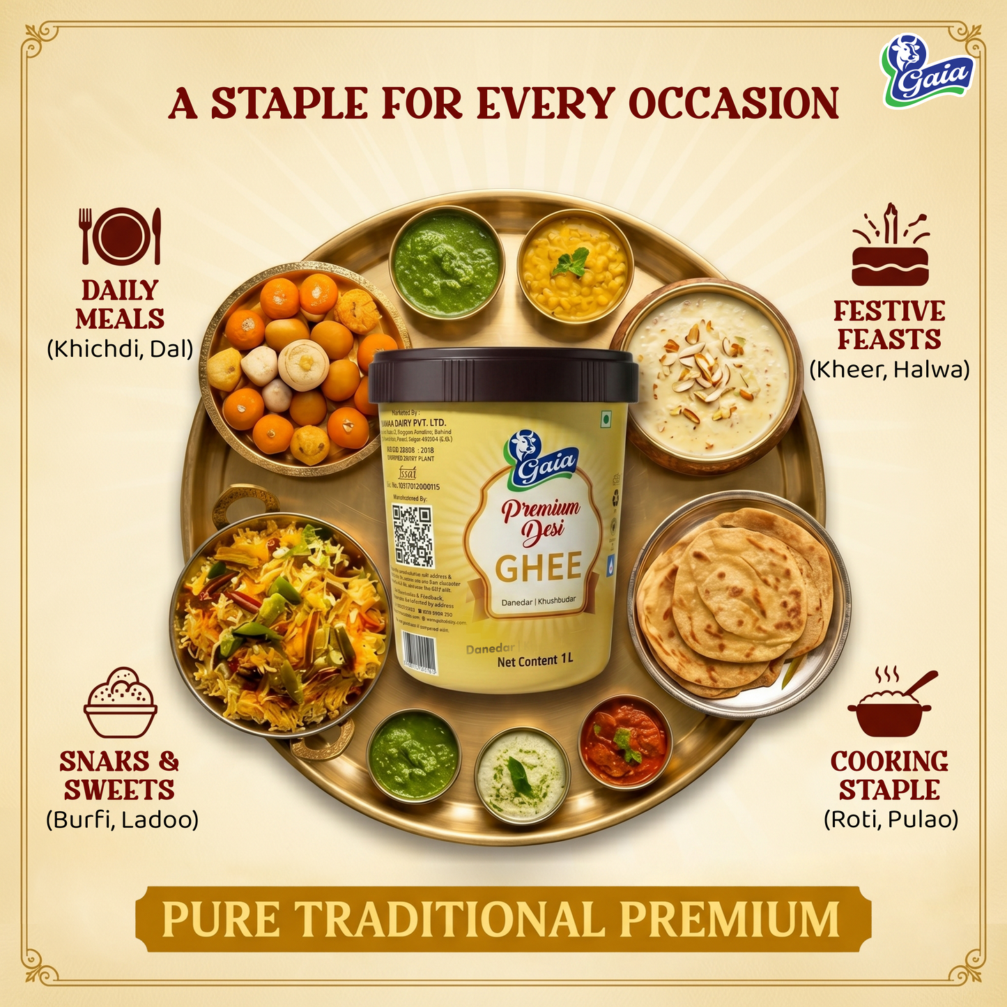 Gaia Premium Desi Ghee Jar